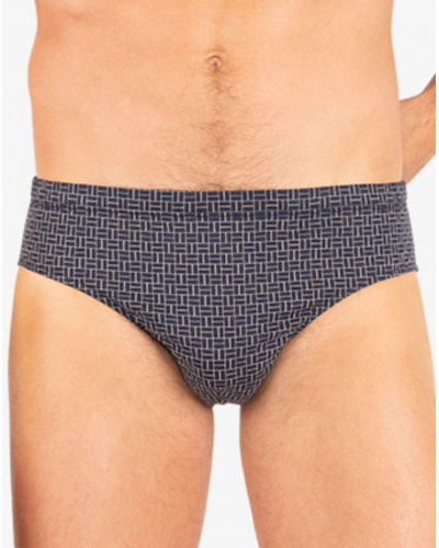 Slip taille basse 100% Coton Eminence Motifs (Marine)