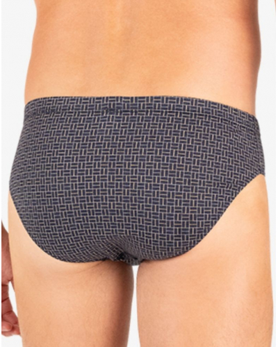Slip taille basse 100% Coton Eminence Motifs (Marine)