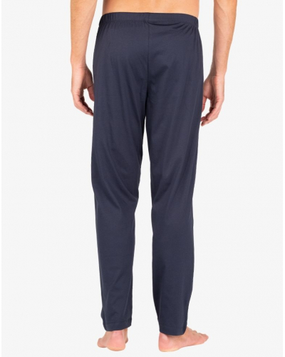 Long pyjama 100% cotton Eminence Mercerisé (Marine/Imprimé Cloison)