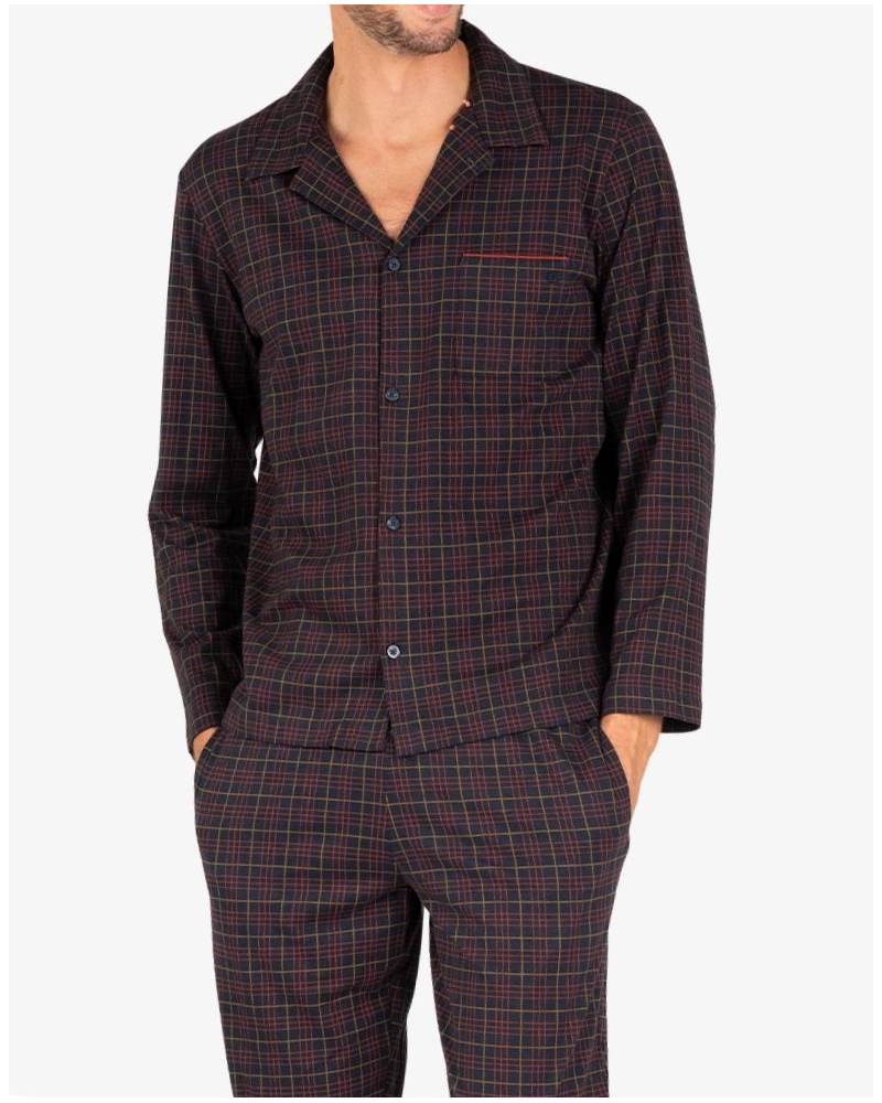Long pyjama 100% cotton Eminence L'Ecossais (Imprimé Tartan)