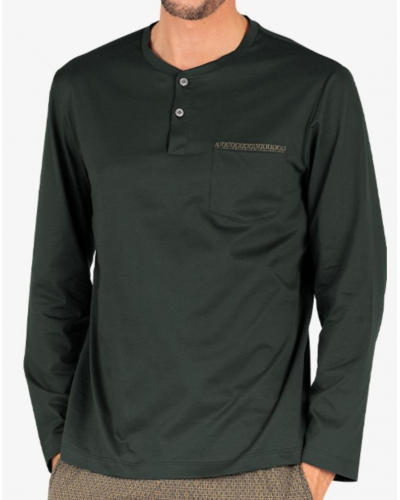 Pyjama long 100% coton Edition Limitée Noël Eminence (Anthracite/Imprimé Gold)