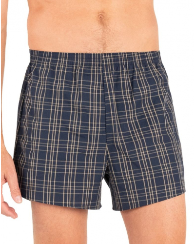 Lot de 2 caleçons 100% Coton Eminence Chaine et Trame (Marine/Ciel)