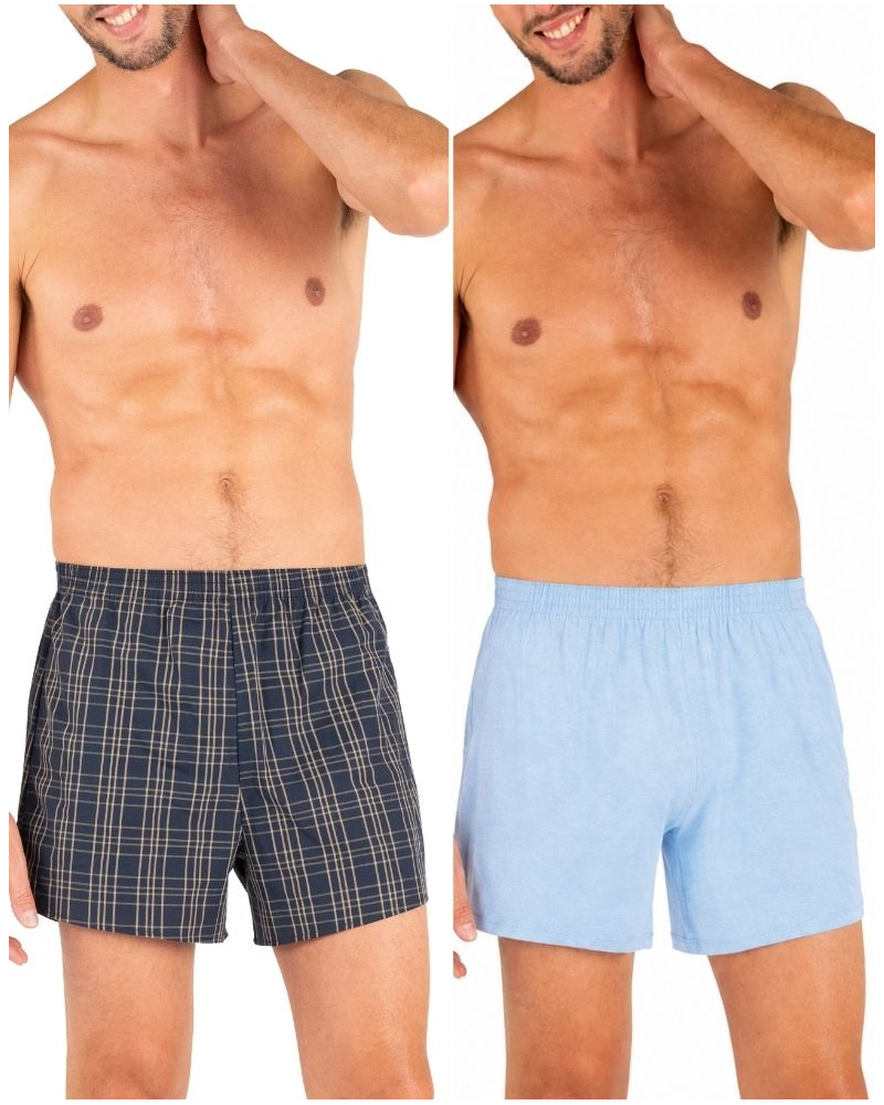 Pack de 2 suspensorios 100% Algodón Eminence Chaine et Trame (Marine/Ciel)