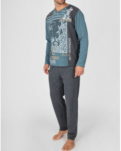 Long pyjamas cotton Massana (Vert)