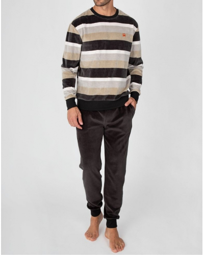 Pijama en terciopelo Massana (Gris Foncé)