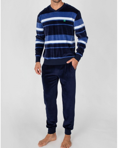 Pyjama en velours et coton Massana (Bleu)