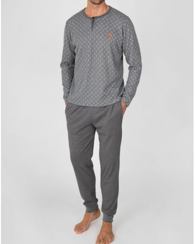 Pijama largo algodón Massana (Vigoré Anthracite)