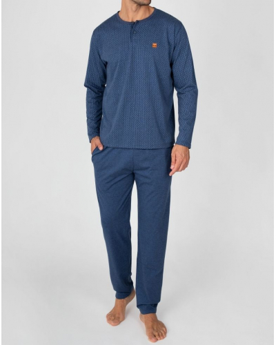 Pyjama long coton Massana (Denim)