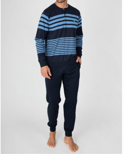 Pyjama long 100% coton Massana (Marine)
