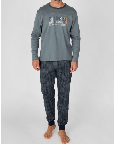 Pyjama long 100% coton Massana (Kaki)