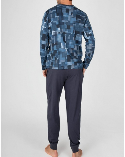 Long pyjamas 100% cotton Massana (Imprimé Bleu)