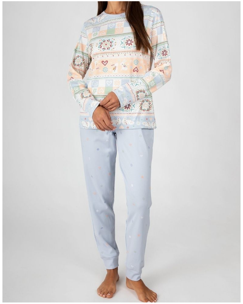 Long 100% cotton pajamas Massana (Imprimé Multicolore)