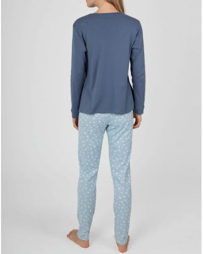 Pijama largo 100% algodón Massana (Imprimé Bleu)