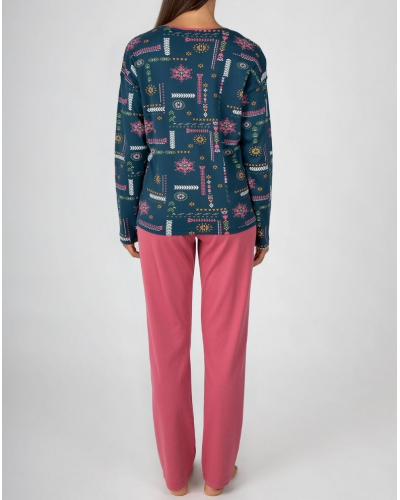 Pijama largo 100% algodón Massana (Imprimé Bleu Foncé)