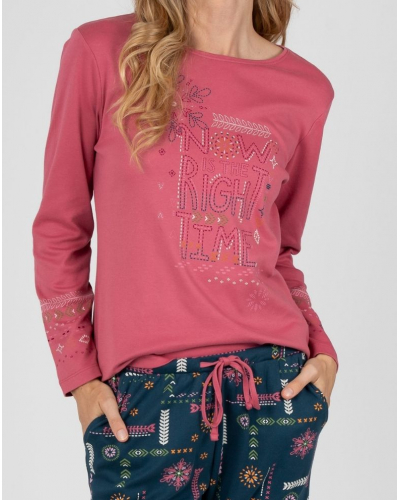 Pijama largo 100% algodón Massana (Rose Imprimé)