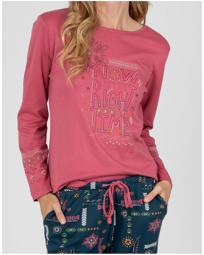 Pijama largo 100% algodón Massana (Rose Imprimé)