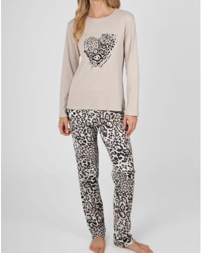 Pijama largo algodón Massana (Beige)