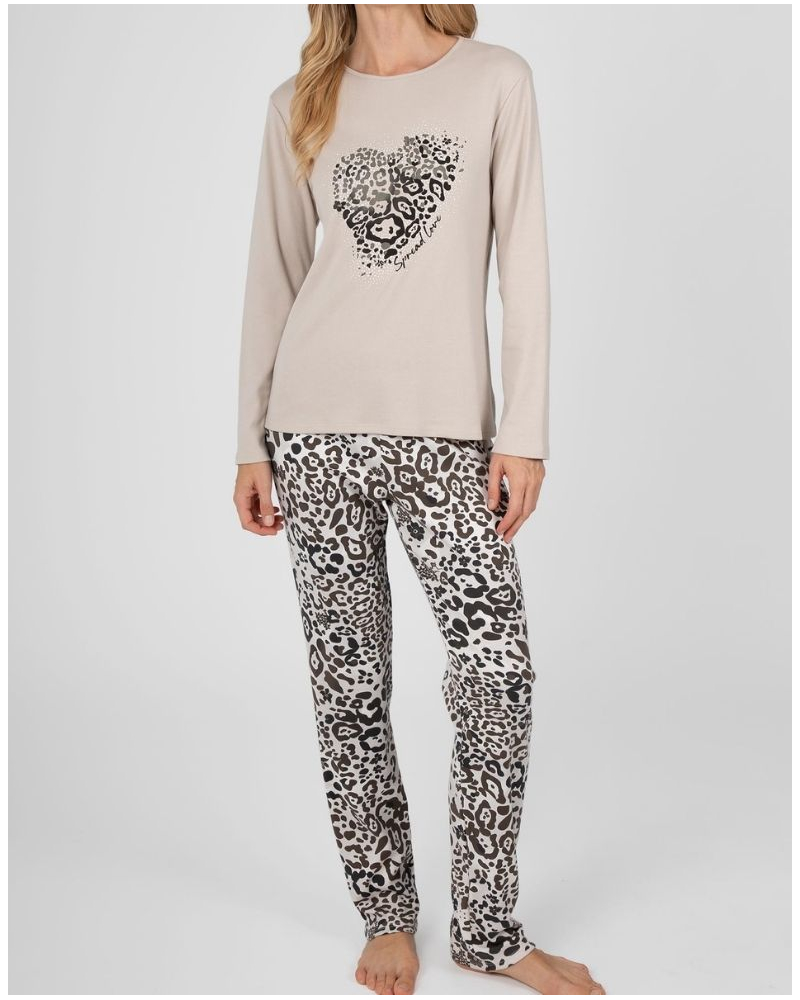 Pijama largo algodón Massana (Beige)