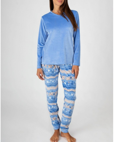 Pijama largo micropolar Massana (Bleu)