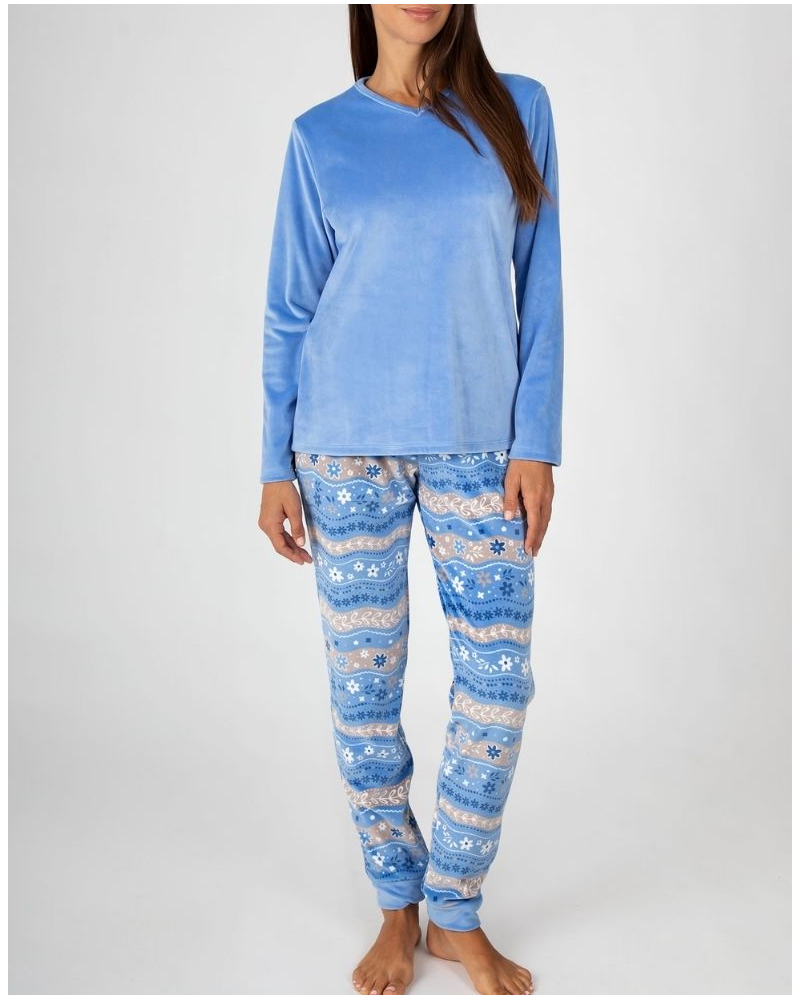 Pijama largo micropolar Massana (Bleu)