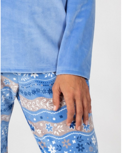 Long micropolar pyjamas Massana (Bleu)