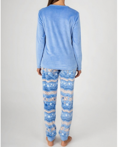Long micropolar pyjamas Massana (Bleu)