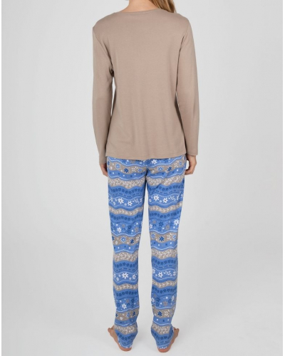 Pyjama long coton modal Massana (Beige)