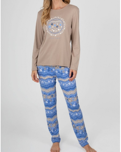 Pijama largo algodón modal Massana (Beige)