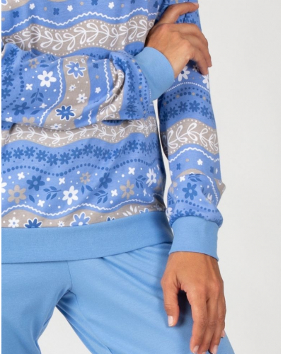 Pyjama long modal Massana (Bleu)