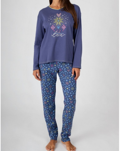 Long pyjama cotton Massana (Marine)