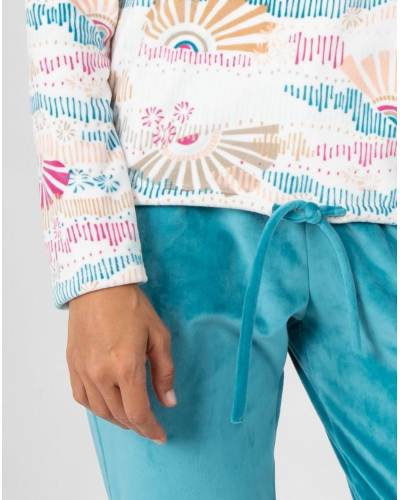 Pijama largo micropolar Massana (Ecru)
