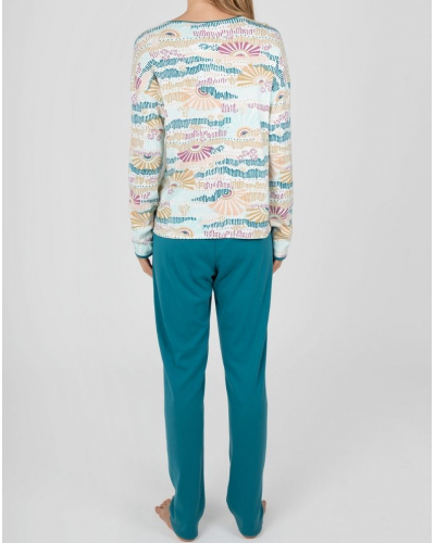 Cotton long pyjamas Massana (Ecru)