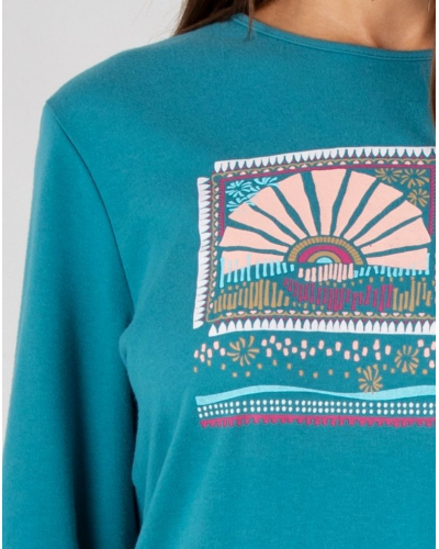 Cotton long pyjamas Massana (Pétrole)