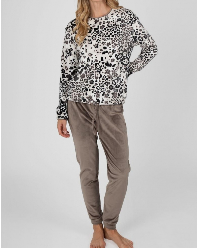 Pijama largo micropolar Massana (Chocolat)