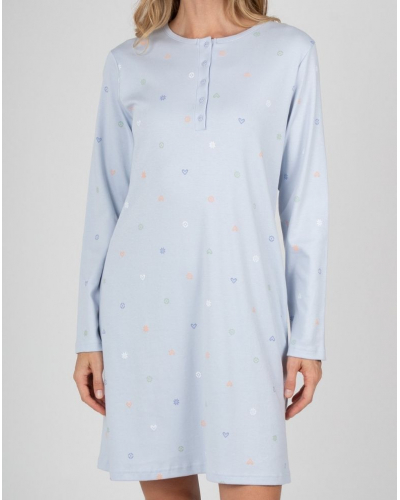 Camisone mangas largas 100% algodón Massana (Imprimé Bleu Clair)