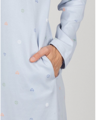 Camisone mangas largas 100% algodón Massana (Imprimé Bleu Clair)