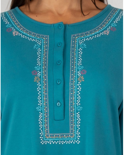 Camisone mangas largas algodón Massana (Pétrole)