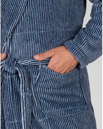 Bathrobe long Massana (Bleu)