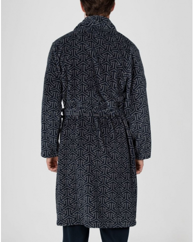 Bathrobe long Massana (Imprimé Bleu)