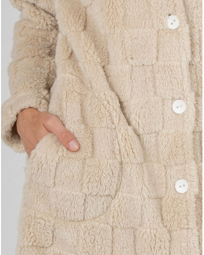 Dressing gown polar buttoned Massana (Sable)