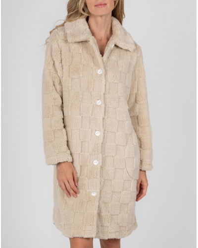 Dressing gown polar buttoned Massana (Sable)