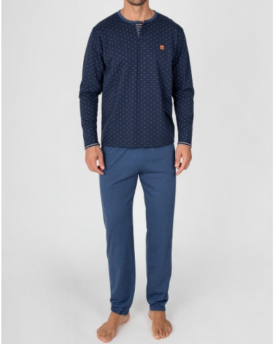 Pyjama long boutonné coton Massana (Vigoré Charbon)