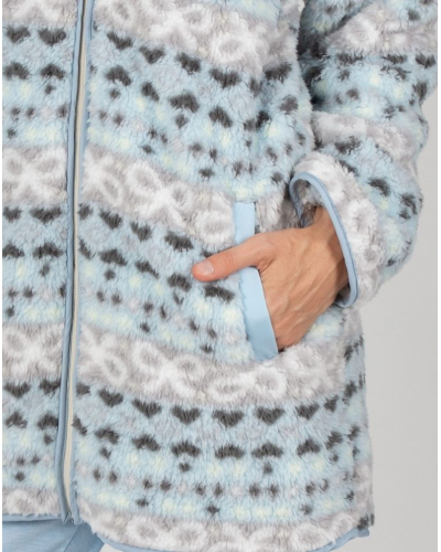 Jacket fleece with zip Massana (Imprimé Gris)