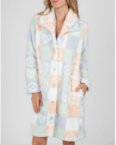 Robe de chambre polaire Massana (Imprimé Bleu Clair)