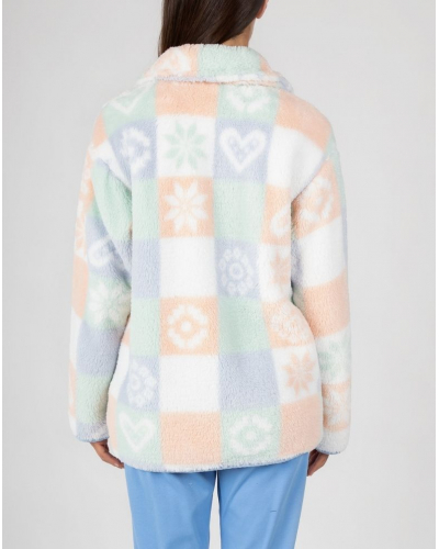 Jacket fleece with zip Massana (Imprimé Bleu Clair)