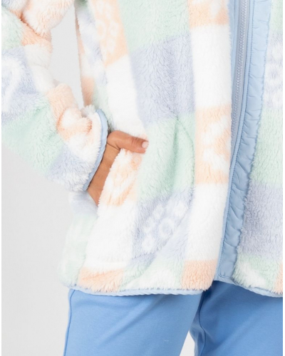 Jacket fleece with zip Massana (Imprimé Bleu Clair)