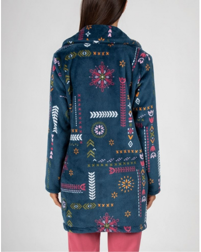 Jacket fleece with zip Massana (Imprimé Bleu Foncé)