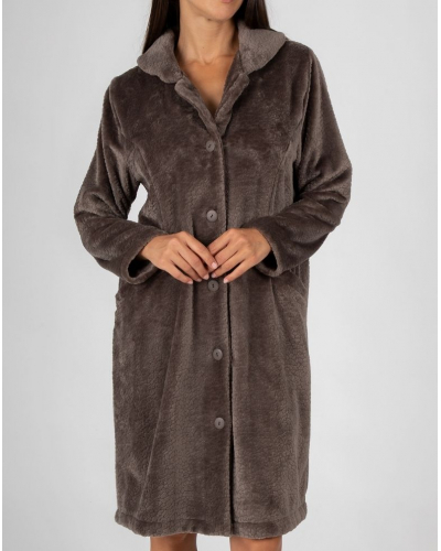 Dressing gown polar buttoned Massana (Chocolat)