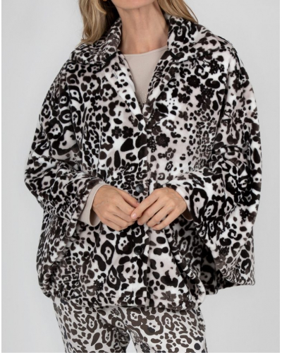 Buttoned polar cape Massana (Chocolat)