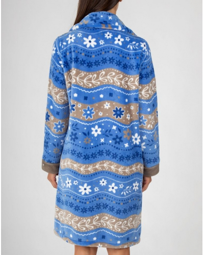 Dressing gown polar buttoned Massana (Bleu)